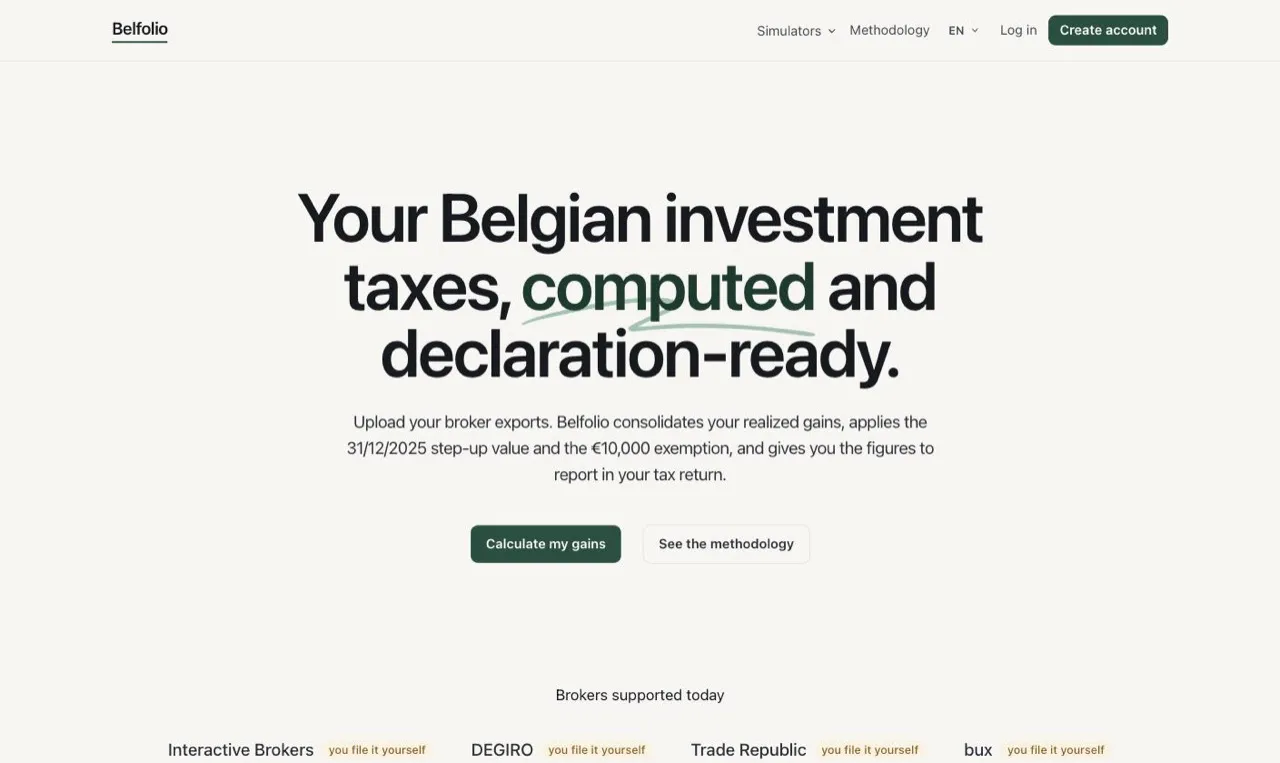 Belfolio — screenshot