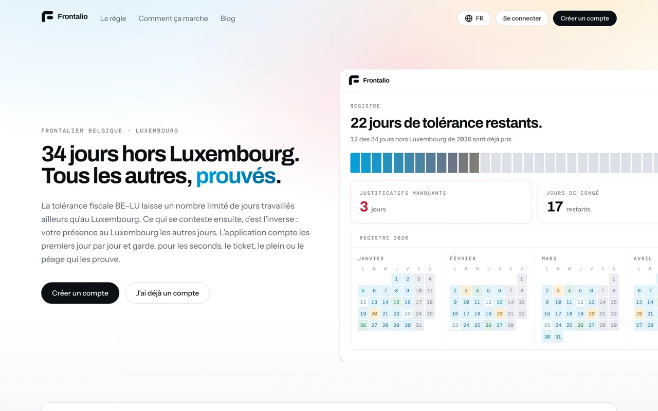 Frontalio — A day-by-day evidence ledger for cross-border workers